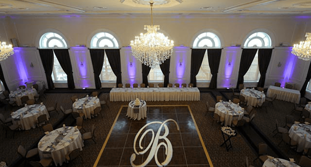lighting by Eventures Weddings set up at the wedding venue